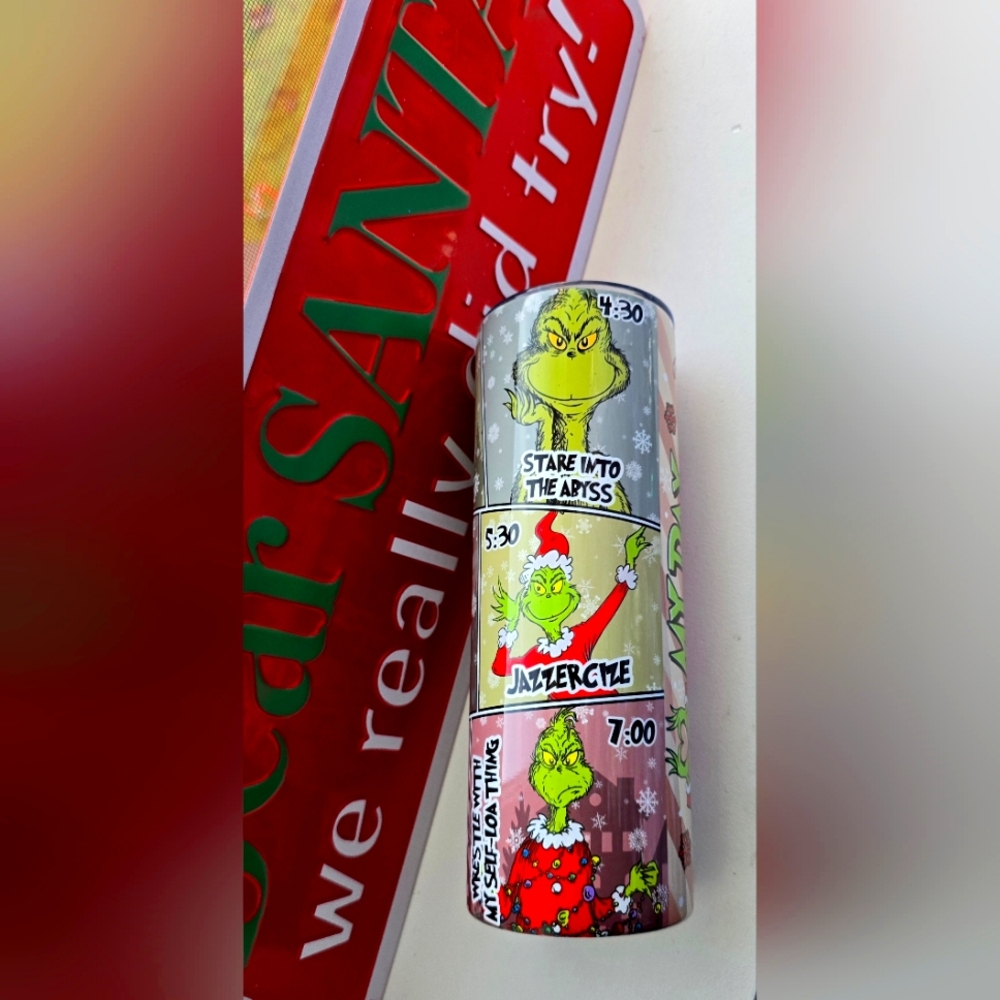 Handmade 20oz Grinch Tumbler